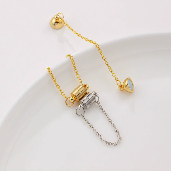 Jewelry Copper Electroplated Magnetic Buckle With Chain For Bracelet And Necklace