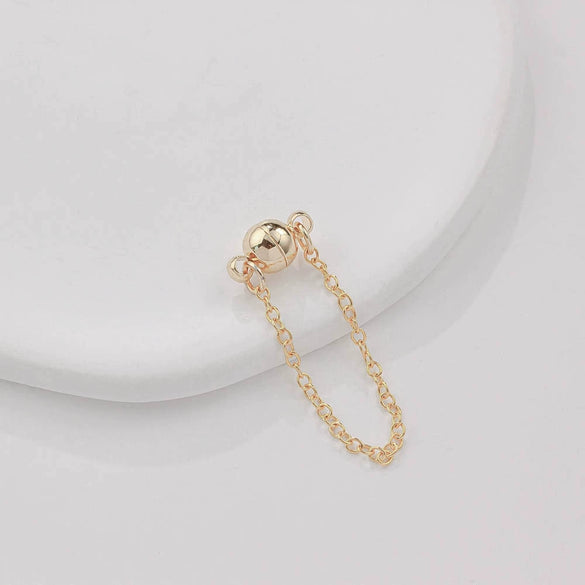 Jewelry Copper Electroplated Magnetic Buckle With Chain For Bracelet And Necklace
