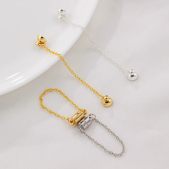 Jewelry Copper Electroplated Magnetic Buckle With Chain For Bracelet And Necklace