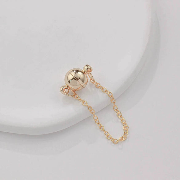 Jewelry Copper Electroplated Magnetic Buckle With Chain For Bracelet And Necklace