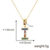 Jewelry Copper English Letter Pendant Necklace With Micro Inlaid Zircon Electroplated