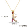 Jewelry Copper English Letter Pendant Necklace With Micro Inlaid Zircon Electroplated