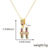 Jewelry Copper English Letter Pendant Necklace With Micro Inlaid Zircon Electroplated