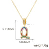 Jewelry Copper English Letter Pendant Necklace With Micro Inlaid Zircon Electroplated