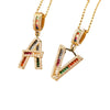 Jewelry Copper English Letter Pendant Necklace With Micro Inlaid Zircon Electroplated