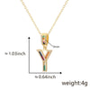 Jewelry Copper English Letter Pendant Necklace With Micro Inlaid Zircon Electroplated
