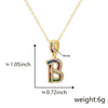 Jewelry Copper English Letter Pendant Necklace With Micro Inlaid Zircon Electroplated