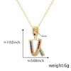 Jewelry Copper English Letter Pendant Necklace With Micro Inlaid Zircon Electroplated