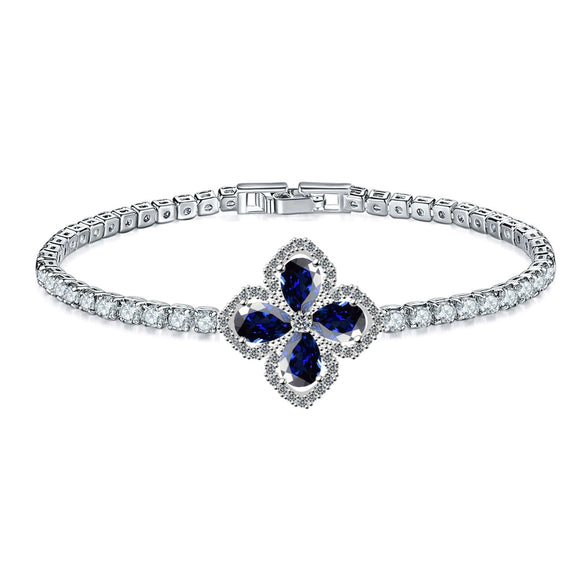 Jewelry Copper Fourleaf Clover Geometry Micro Zircon Bracelet