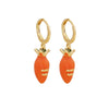 Jewelry Copper Fruit Cherry Strawberry Earrings Dripping Oil Style For Women