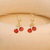 Jewelry Copper Fruit Cherry Strawberry Earrings Dripping Oil Style For Women