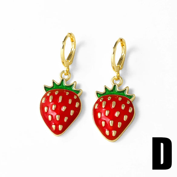 Jewelry Copper Fruit Pattern Electroplating Pendant Earrings