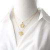 Jewelry Copper Geometric Cross Lightning Pendant Necklace Electroplated Real Gold Collarbone Chain For Women