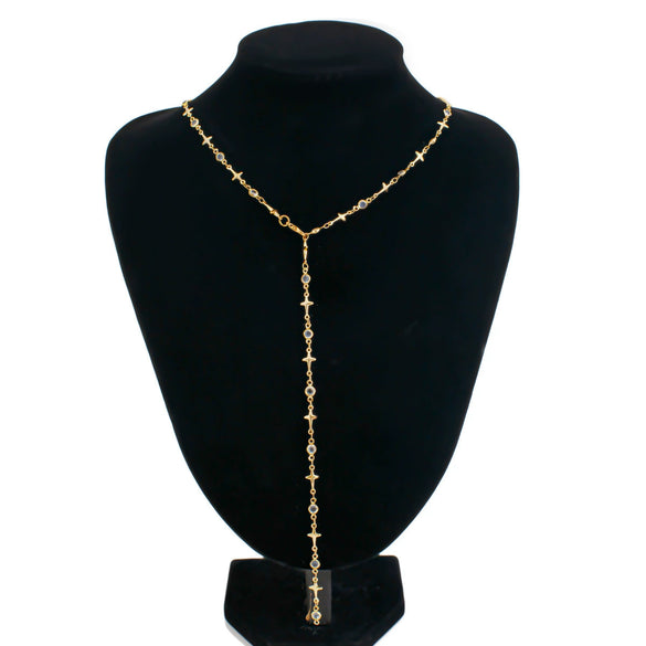 Jewelry Copper Geometric Daisy Yshaped Clavicle Chain Necklace With Electroplating And Artificial Crystal Pendant