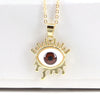 Jewelry Copper Geometric Devil's Eye Pendant Necklace Electroplating Water Wave Chain Mixed Gem Inlay