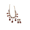 Jewelry Copper Geometric Diamondencrusted Square Tassel Clavicle Chain Earrings Necklace Light Luxury