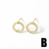 Jewelry Copper Geometric Heart Earrings Electroplated Minimalist Style