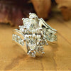 Jewelry Copper Geometric Horse Eye Shaped Zircon Ring For Women