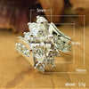 Jewelry Copper Geometric Horse Eye Shaped Zircon Ring For Women