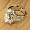 Jewelry Copper Geometric Horse Eye Shaped Zircon Ring For Women