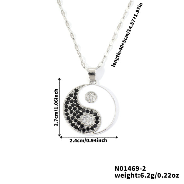 Jewelry Copper Geometric Medieval Style Pendant Necklace Electroplating