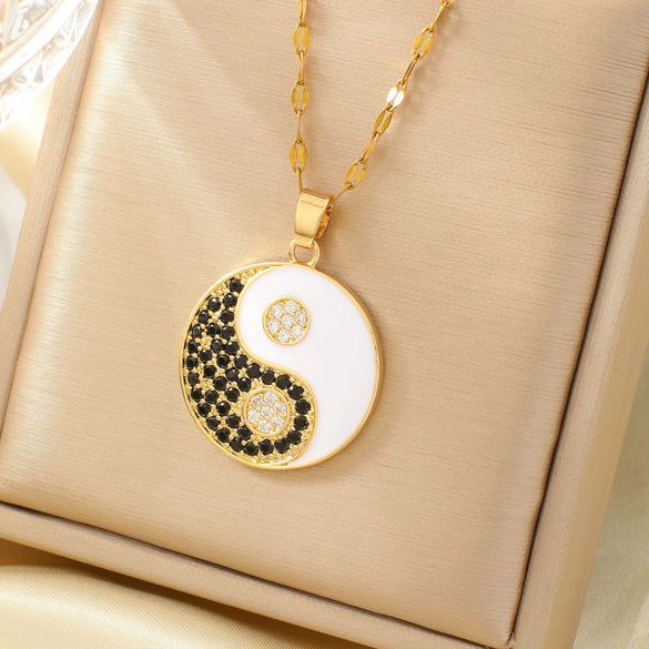 Jewelry Copper Geometric Medieval Style Pendant Necklace Electroplating