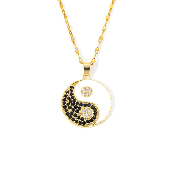 Jewelry Copper Geometric Medieval Style Pendant Necklace Electroplating