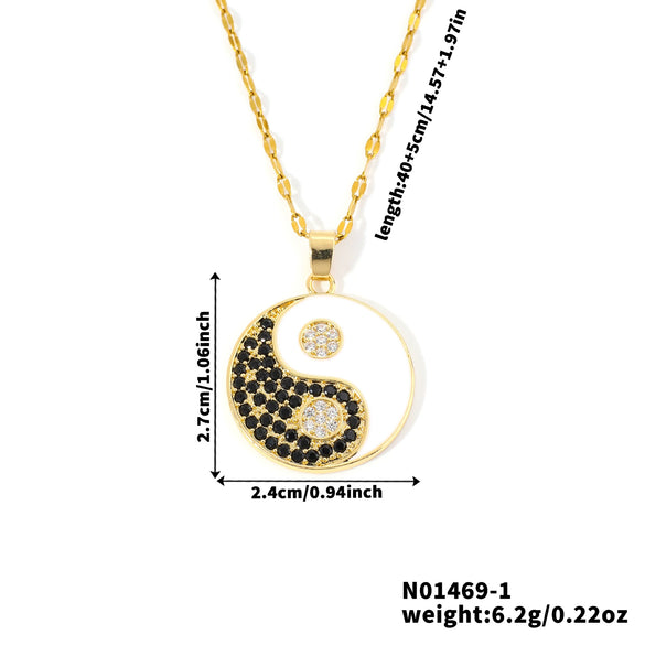Jewelry Copper Geometric Medieval Style Pendant Necklace Electroplating