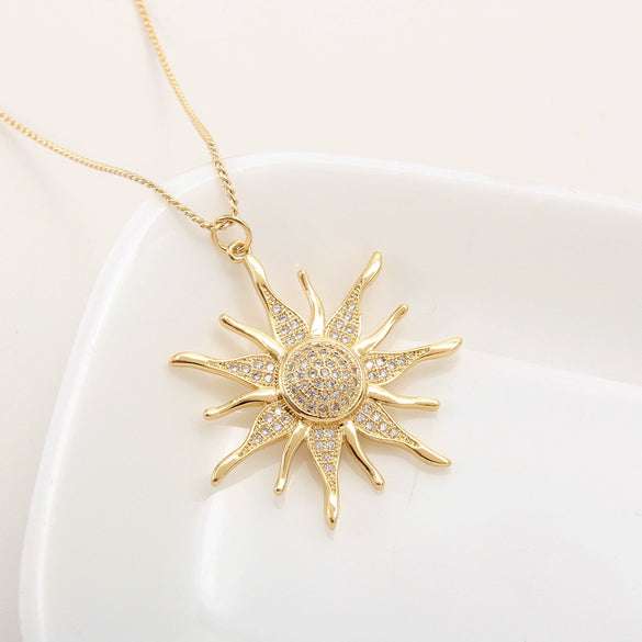 Jewelry Copper Geometric Micro Inlaid Zircon Gold Plated Hiphop Necklace