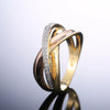 Jewelry Copper Geometric Microinlaid Ladies Ring Threecolor Plating