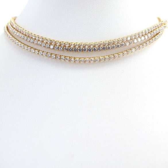 Jewelry Copper Geometric Microinlaid Zircon Tennis Chain Clavicle Chain Electroplated Unisex