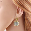 Jewelry Copper Geometric Pattern Goldplated Pendant Earrings