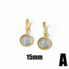 Jewelry Copper Geometric Pattern Goldplated Pendant Earrings