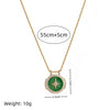Jewelry Copper Geometric Retro Style Tarot Pendant Long Necklace Set With Diamonds Mixed Gemstone