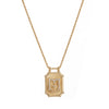 Jewelry Copper Geometric Retro Style Tarot Pendant Long Necklace Set With Diamonds Mixed Gemstone