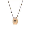 Jewelry Copper Geometric Retro Style Tarot Pendant Long Necklace Set With Diamonds Mixed Gemstone