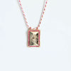 Jewelry Copper Geometric Retro Style Tarot Pendant Long Necklace Set With Diamonds Mixed Gemstone