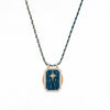 Jewelry Copper Geometric Retro Style Tarot Pendant Long Necklace Set With Diamonds Mixed Gemstone