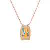 Jewelry Copper Geometric Retro Style Tarot Pendant Long Necklace Set With Diamonds Mixed Gemstone