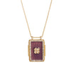 Jewelry Copper Geometric Retro Style Tarot Pendant Long Necklace Set With Diamonds Mixed Gemstone