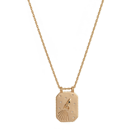 Jewelry Copper Geometric Retro Style Tarot Pendant Long Necklace Set With Diamonds Mixed Gemstone