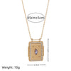 Jewelry Copper Geometric Retro Style Tarot Pendant Long Necklace Set With Diamonds Mixed Gemstone