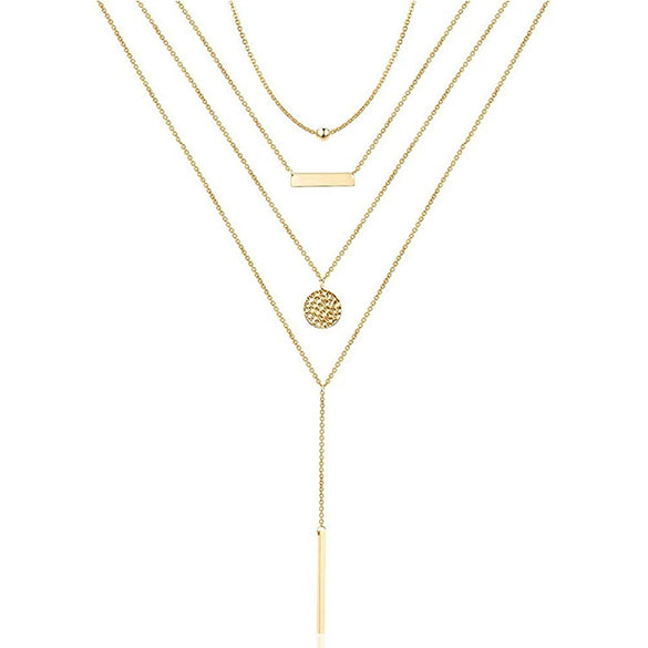 Jewelry Copper Geometric Round Cross Pieces Eye Single Double Triple Layer Multi Style Elegant Fashion Medieval Neck Chain