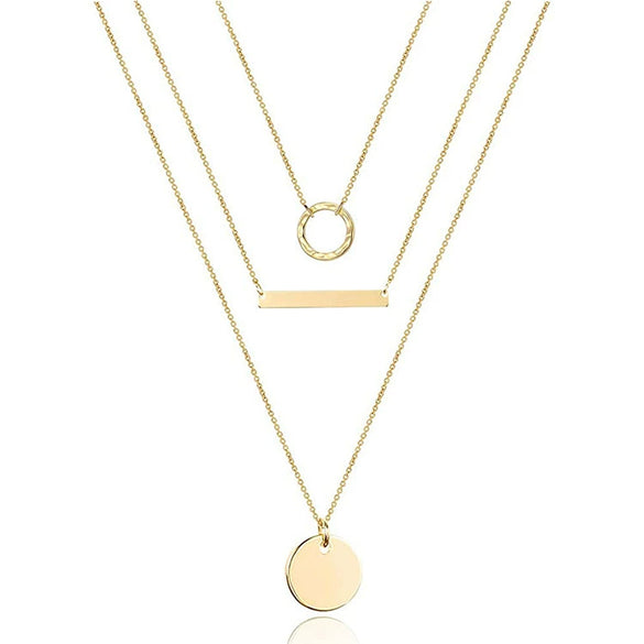 Jewelry Copper Geometric Round Cross Pieces Eye Single Double Triple Layer Multi Style Elegant Fashion Medieval Neck Chain