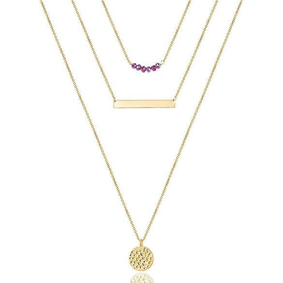 Jewelry Copper Geometric Round Cross Pieces Eye Single Double Triple Layer Multi Style Elegant Fashion Medieval Neck Chain