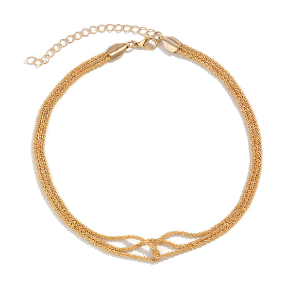 Jewelry Copper Geometric Sparkling Multi Layer Clavicle Necklace For Women Electroplated