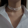 Jewelry Copper Geometric Sparkling Multi Layer Clavicle Necklace For Women Electroplated