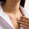 Jewelry Copper Geometric Sparkling Multi Layer Clavicle Necklace For Women Electroplated