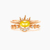 Jewelry Copper Geometric Sun Moon Star Electroplating Style Set Ring For Women