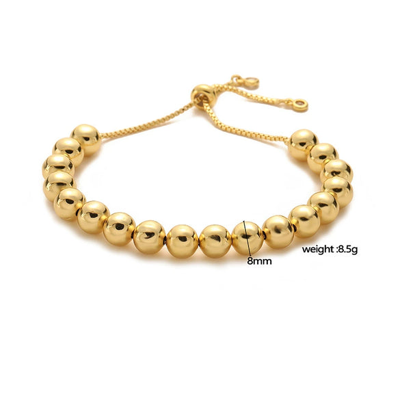 Jewelry Copper Geometric Vintage Bead Pull Adjustable Bracelet Electroplating